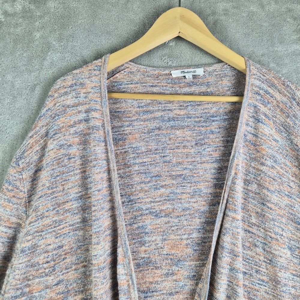 Madewell Sweater Cardigan Womens Large Papaya Marled Summer Ryder Open Front - Picture 6 of 10